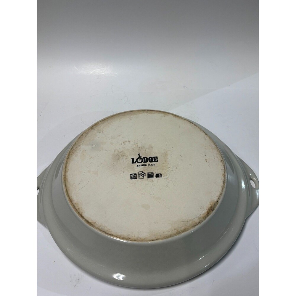 Lodge 9.5" White Ceramic Round Baking Dish Casserole Pie Baker Oven Safe - Picture 5 of 6